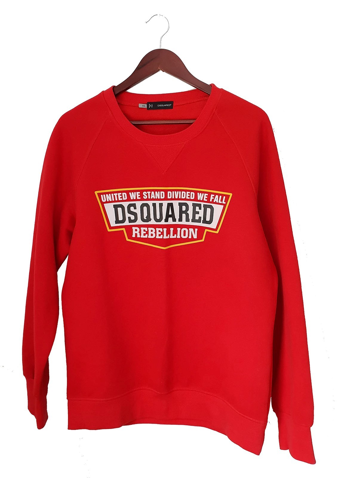 DSQUARED 2 MEN'S LUXURY UNITED WE STAND VIBRANT RED CREW JUMPER FITS L ...