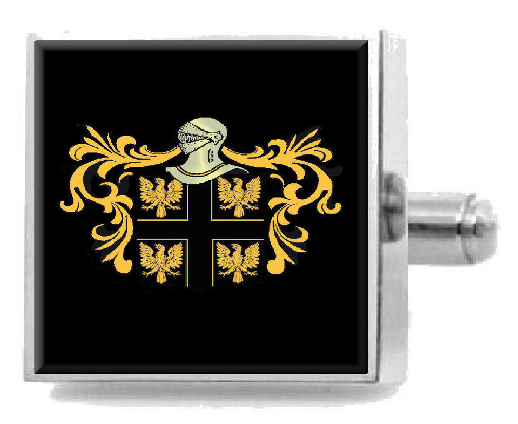 Select Gifts Webb England Family Crest Surname Coat Of Arms Gold Cufflinks Engraved Box 